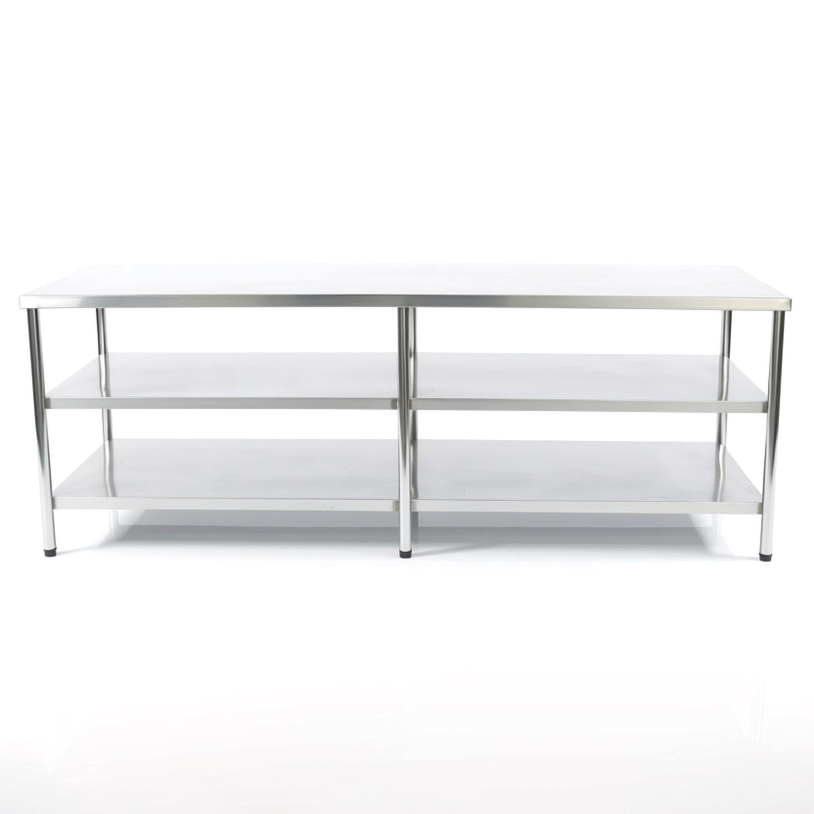 Stainless steel table with two under shelves