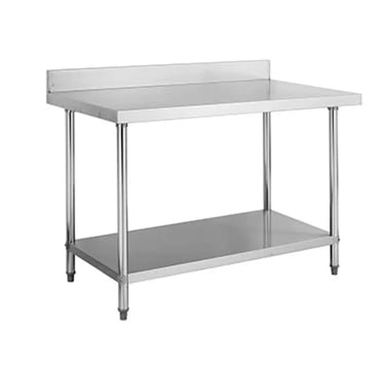 Stainless steel 2 stage table with backsplash