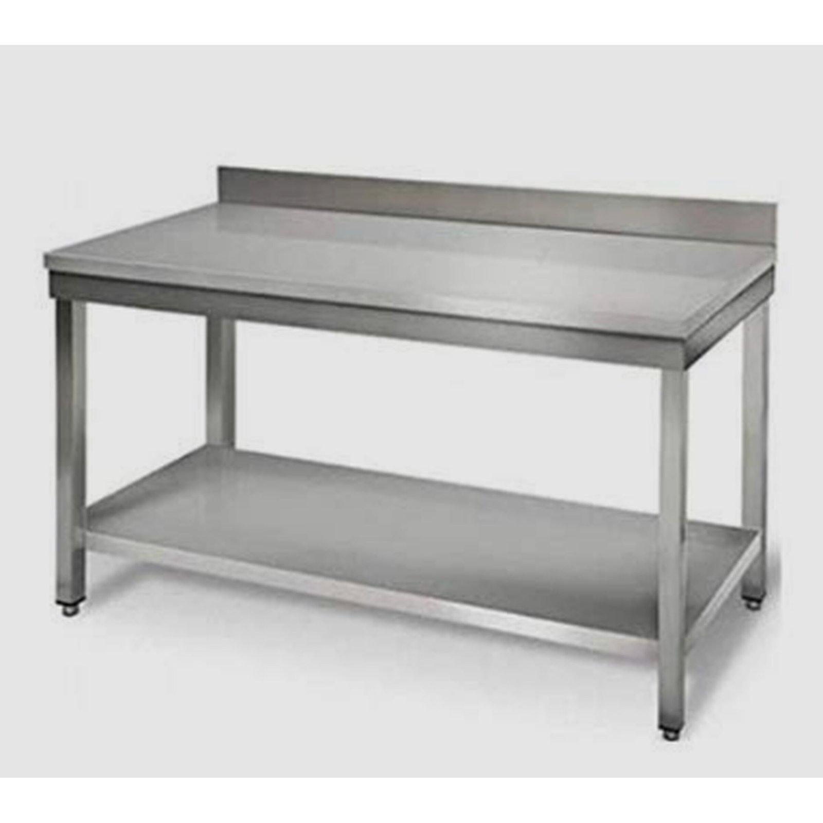 Stainless steel table with one under shelf and backsplash 