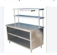 Work cutting table + 2 under shelf + 2 upper shelf 