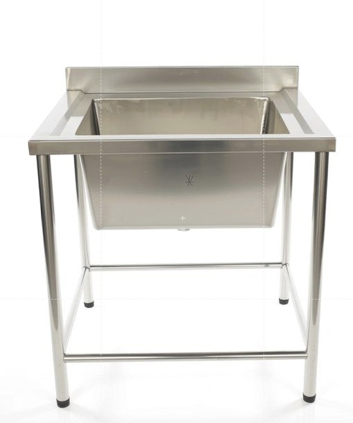 Stainless steel single bowl sink with backsplash (B-22x22x12)