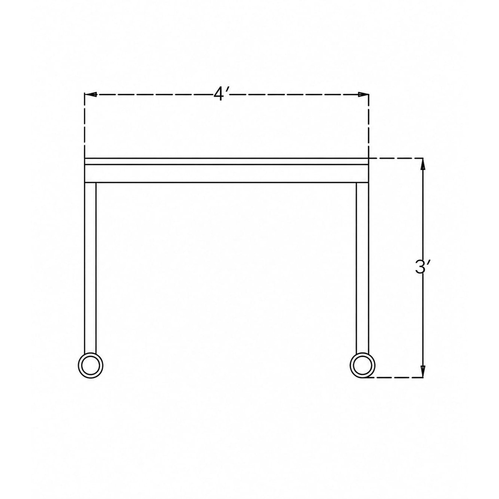 Stainless steel table with wheels 