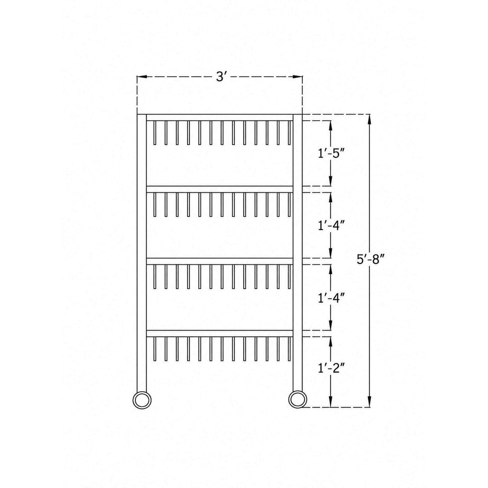 Stainless Steel Plate Rack With Wheels  