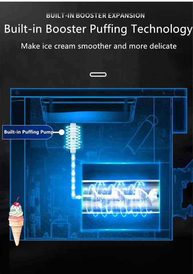 HIM-03 soft serve ice cream machine feature detail 4