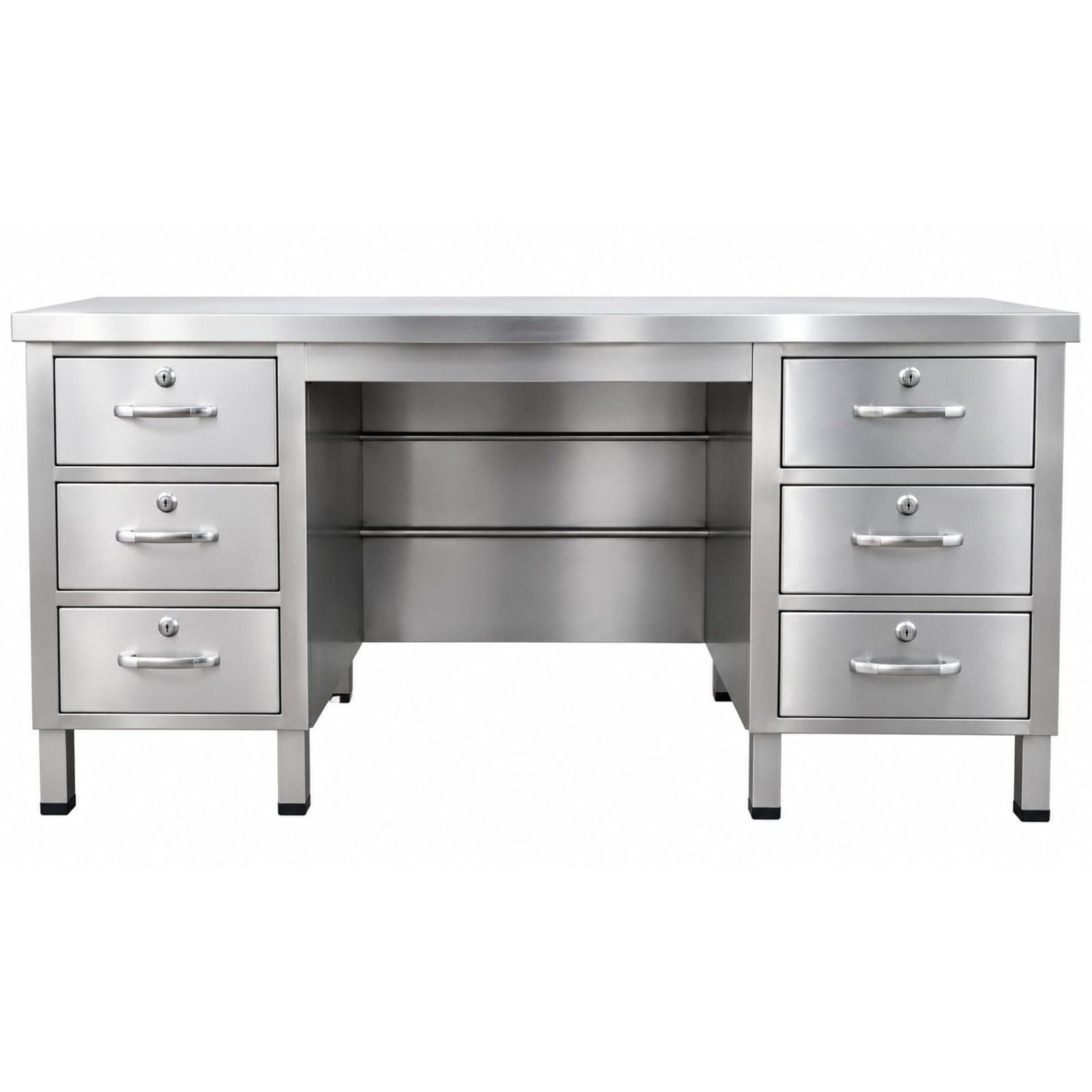 Stainless Steel Table with 6 drawers 