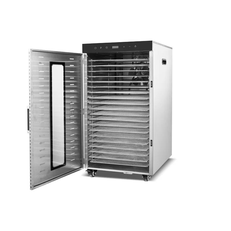 SS-20H commercial 20-tray digital food dehydrator with door open