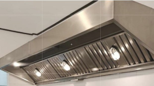 Stainless steel wall mount canopy without duct line (with oil cup, oil filters and lights)